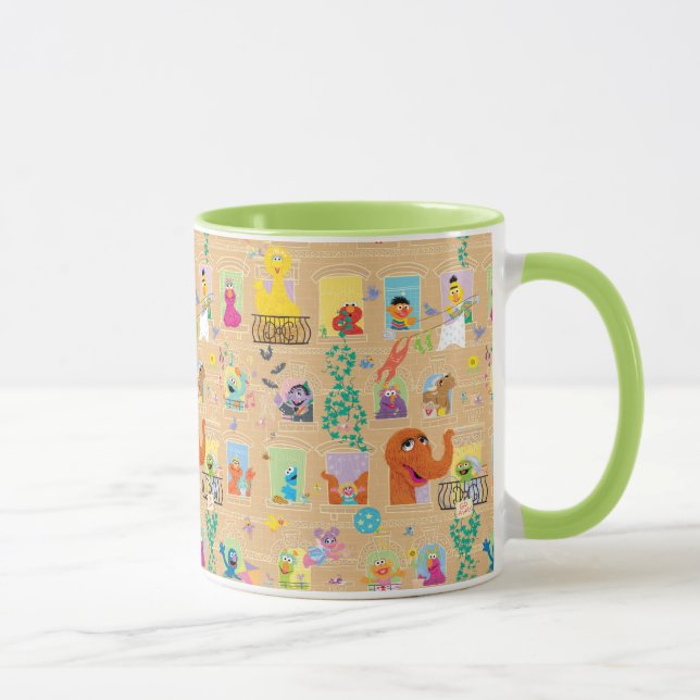 Caneca Padrão de Janelas do Prédio da Rua Sésamo (Direita)