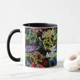 Caneca Padrão de Jogo Grafite Neon