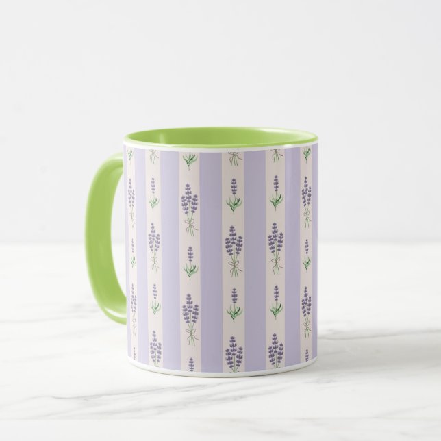 Caneca Padrão de lavanda (Frente Esquerda)