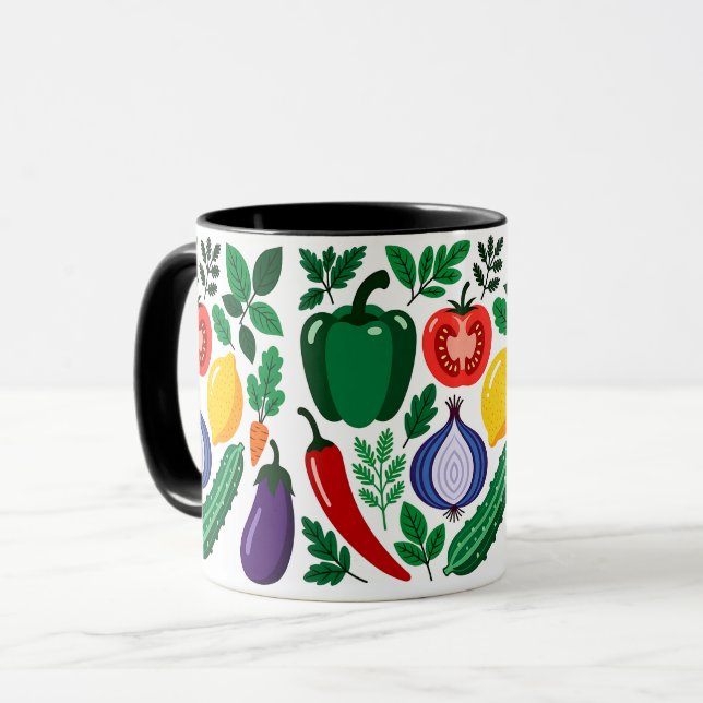 Caneca padrão de legumes (Frente Esquerda)