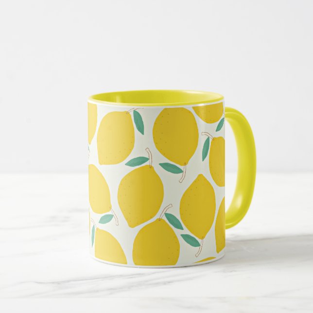Caneca Padrão de limão amarelo (Frente Esquerda)