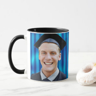 Caneca Padrão de Linha Azul Edição de Retrato Homens Grad