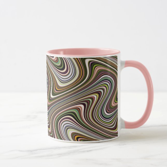Caneca Padrão de Linha de Curva Multicolorido Muito Único (Direita)