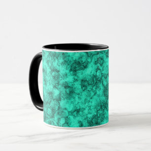 Caneca Padrão de mármore brilhante turquesa