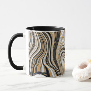 Caneca Padrão de Mármore Dourado