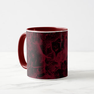 Caneca Padrão de mármore preto e vermelho.