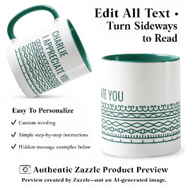 Caneca Padrão de Mensagem Oculta, Saída Personalizada, Ve