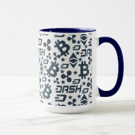 Caneca Padrão de Moeda Azul Cryptocurrency