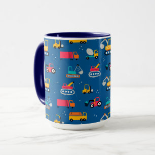 Caneca Padrão de Movers de Contrução de Cute