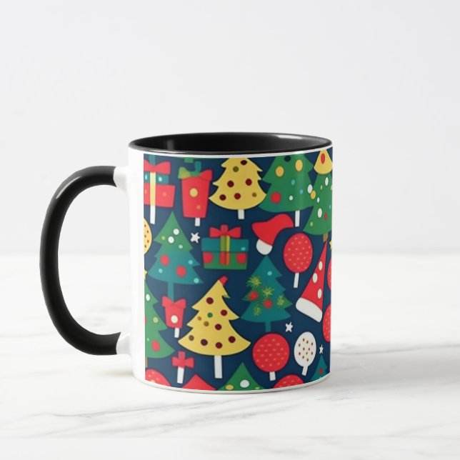 Caneca Padrão de Natal 1 - Mug de Café (Esquerda)
