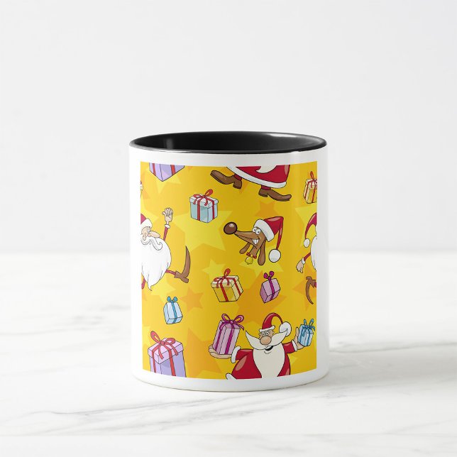 Caneca Padrão de Natal com Presentes e Estrelas (Criador carregado)