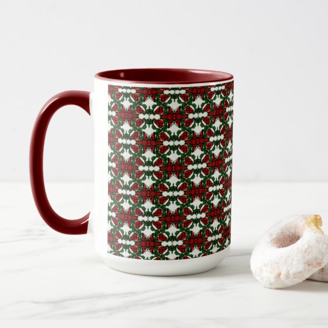 Caneca Padrão de Natal Presente (Com Donut)