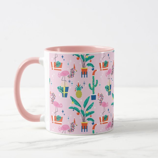 Caneca Padrão de Natal Tropical Festivo (Esquerda)
