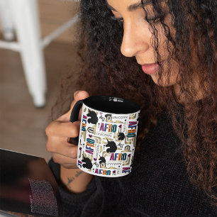 Caneca Padrão de Negrito do Afro Unicorn