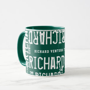 Caneca Padrão de Nome de Mug Verde