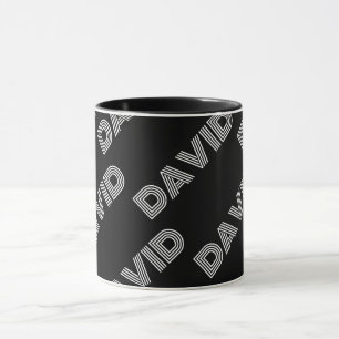Caneca Padrão de nome ou palavra retrô-moderno em negrito