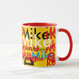 Caneca padrão de nomes de pop de cores personalizado