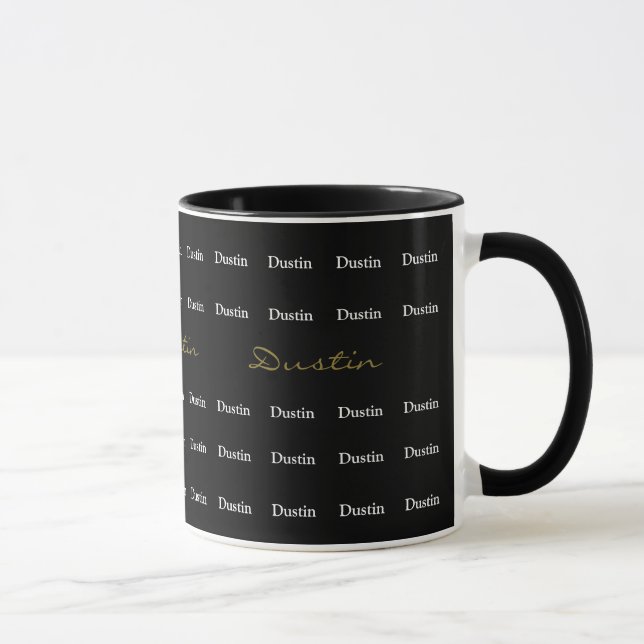 Caneca padrão de nomes tipografia personalizada (Direita)