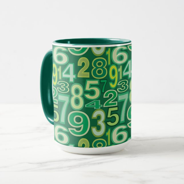 Caneca Padrão de número (Frente Esquerda)