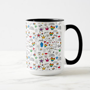 Caneca Padrão de Orgulho gay Doodle