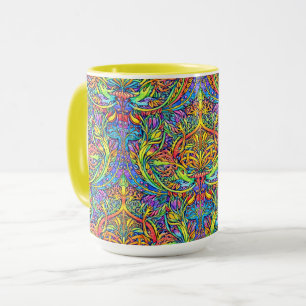 Caneca Padrão de ornamento Art Nouveau da era vitoriana r