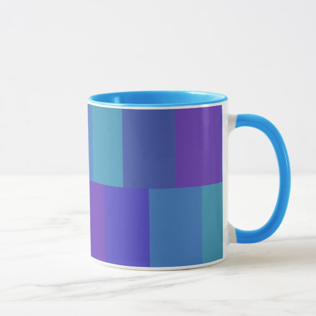 Caneca Padrão de Paleta Azul Moderno (Direita)