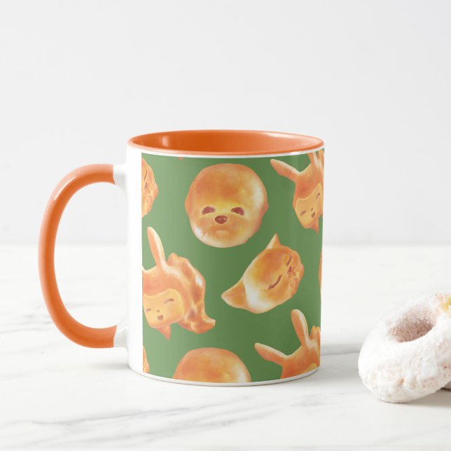 Caneca Padrão De Pão Adorável Em Forma De Animal (Com Donut)