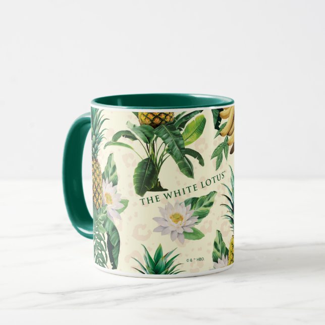 Caneca Padrão de Paraíso do Lótus Branco (Frente Esquerda)