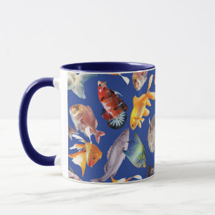 Caneca Padrão de peixes tropicais 