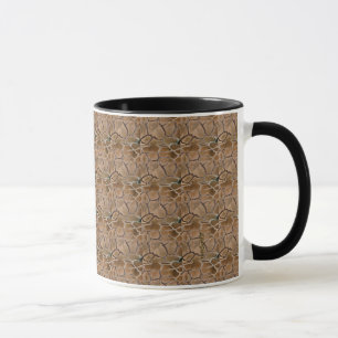 Caneca Padrão de Pele de Animal Marrom Cores Neutras