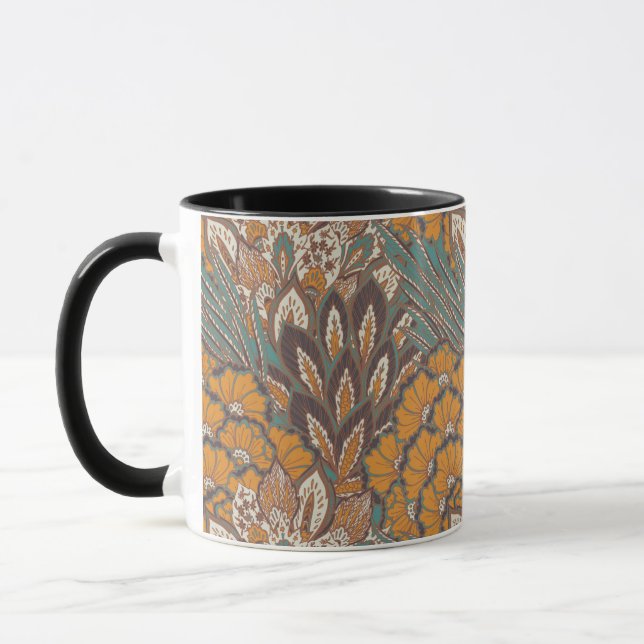 Caneca Padrão de pena de Abstrato Peacock (Esquerda)