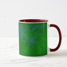 Caneca Padrão de pinheiro azul verde de Natal