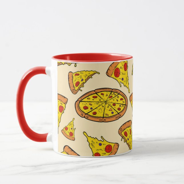 Caneca Padrão de Pizza de Queijo de Fusão (Esquerda)