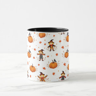 Caneca Padrão de Pumpkin do Autumn Scarecrow