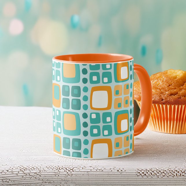Caneca Padrão de Quadrados e Pontos do Meio do Século em  (Criador carregado)