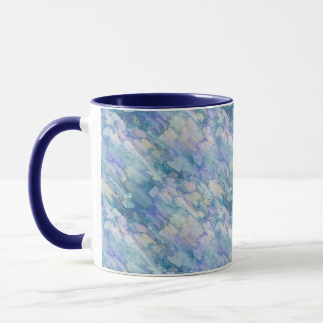 Caneca Padrão de queda de chuva roxa azul retrorado (Esquerda)