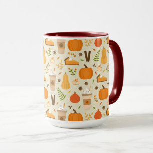 Caneca Padrão de queda de laranja divertido