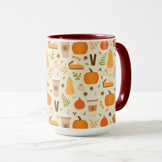 Caneca Padrão de queda de laranja divertido (Frente Esquerda)