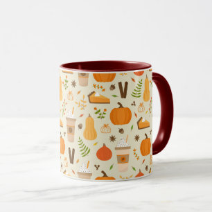 Caneca Padrão de queda de laranja divertido