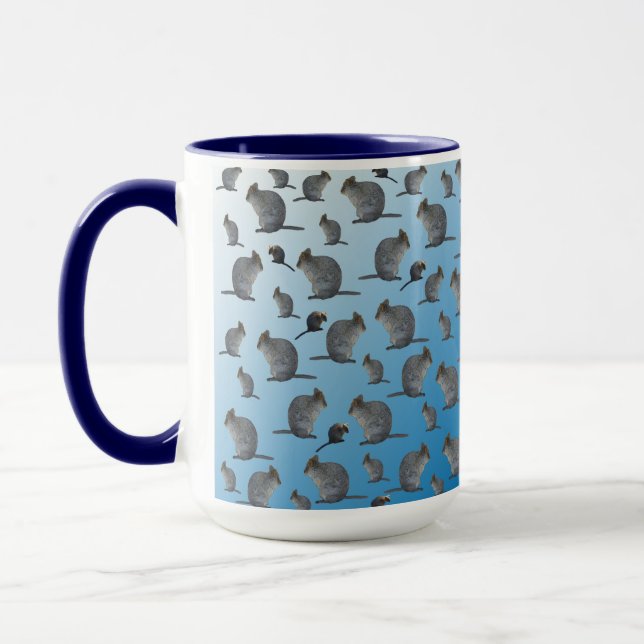 Caneca Padrão de Quokka Azul, Mug de Café (Esquerda)