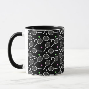 Caneca Padrão de rack tênis preto