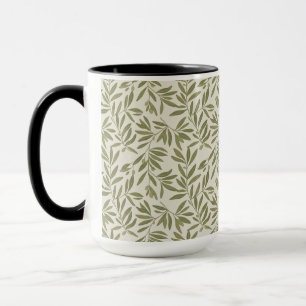 Caneca Padrão de Ramo de Oliveira Minimalista