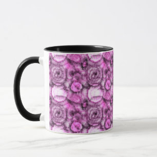 Caneca Padrão de redemoinho de tingimento rosa e branco
