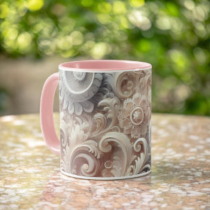 Caneca Padrão de rendas de Pastel de gradiente elegante