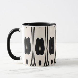 Caneca Padrão de repetição de Abstrato branco preto