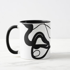 Caneca Padrão de retenção: Abstrato preto, branco, Cinza 