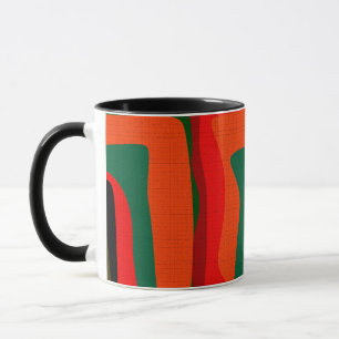 Caneca Padrão de retrorcores modernas abstrato sem costu