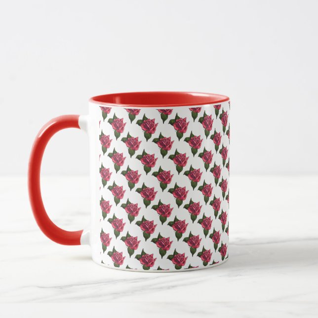 Caneca Padrão de rosa (Esquerda)