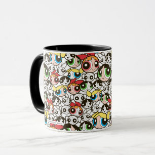 Caneca Padrão de Rosto das Raparigas Powerpuff