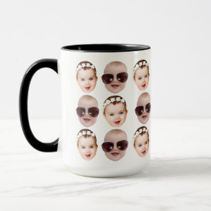 Caneca Padrão de rosto de bebê moderno Vovô Aniversário P